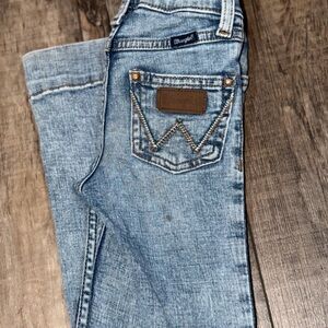 Wrangler Light Blue Denim Jeans with Brown Accents